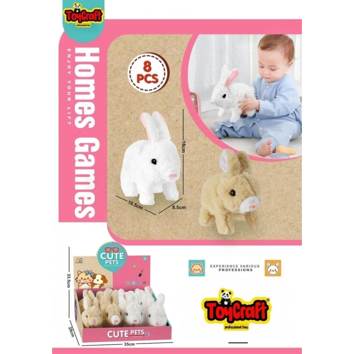 Mey İthalat® 8832-31 TOYCRAFT DİSPLAY AKILLI TAVŞAN SES.PİL-TYC