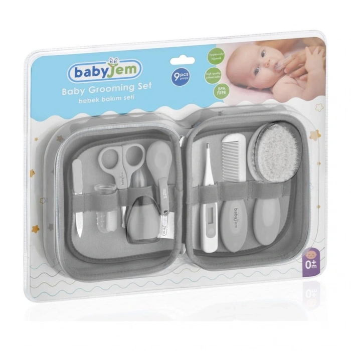 Mey İthalat®   Bebek Bakım Seti 9 Parça 363 Gri