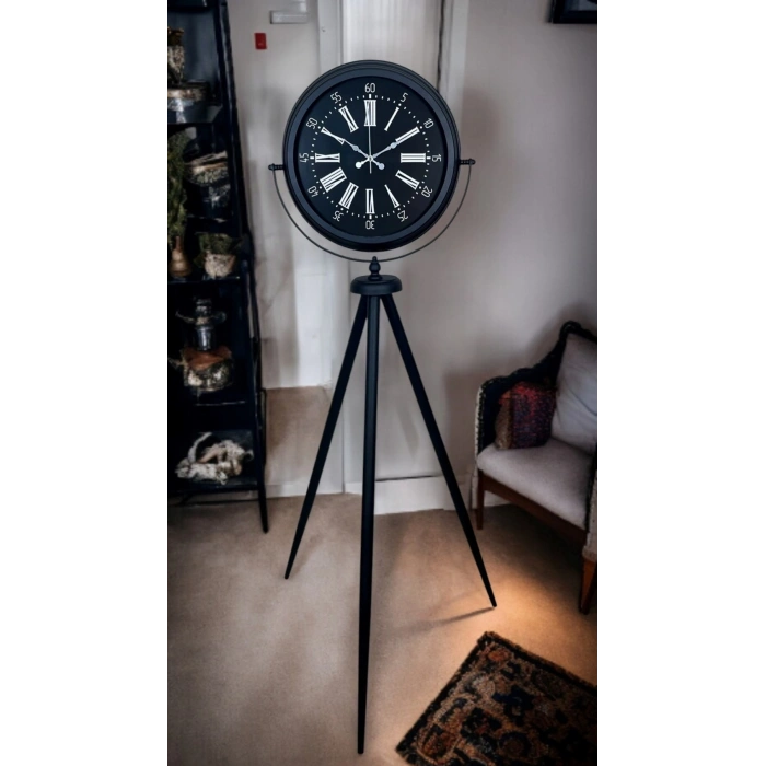 Mey İthalat® Black Aura Tripod Ayaklı Saat