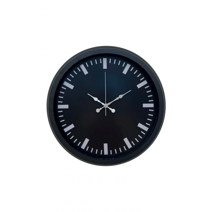Mey İthalat® Black Baseline 40 Cm Metal Duvar Saati