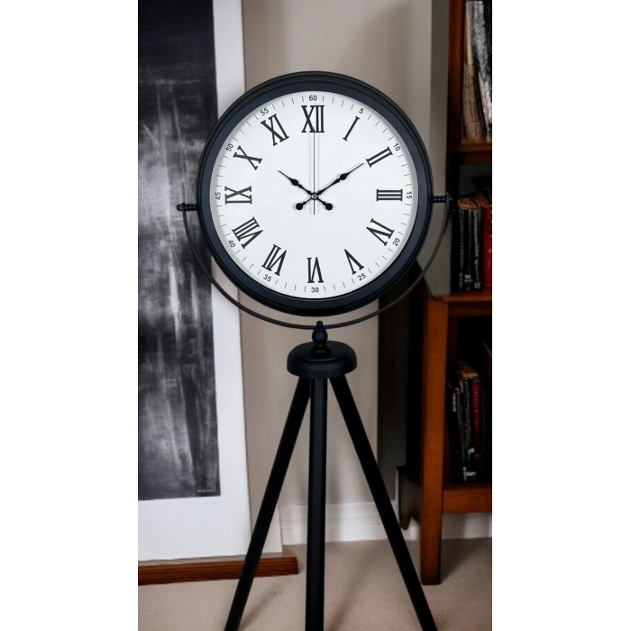 Mey İthalat® Black Elegance Tripod Ayaklı Saat