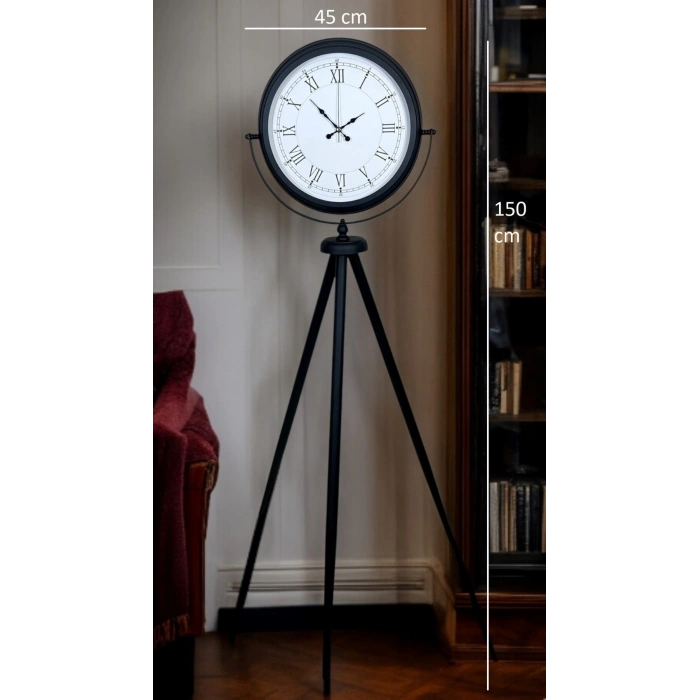 Mey İthalat® Black Elite Tripod Ayaklı Saat