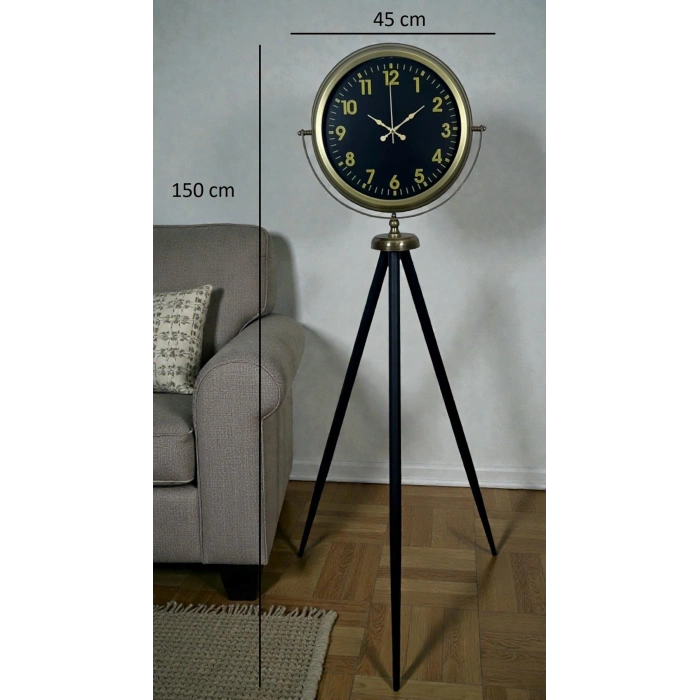 Mey İthalat® Black Legacy Eskitme Tripod Ayaklı Saat