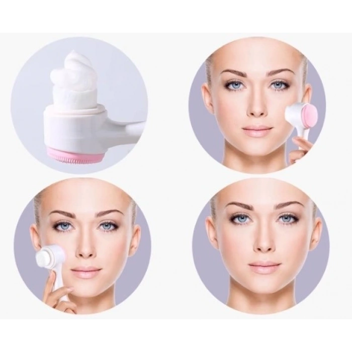 Mey İthalat® Çift Taraflı 3D Yumuşak Yüz Bakım Fırçası