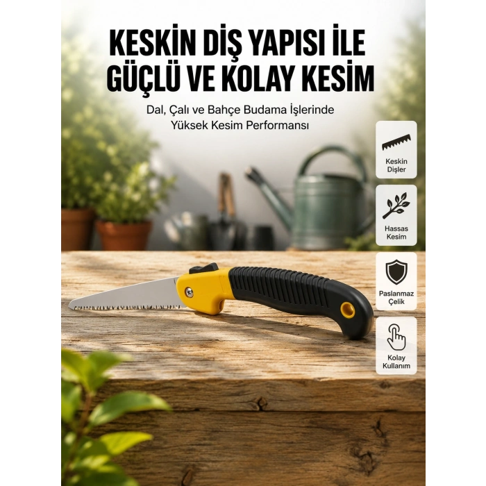 Mey İthalat® Ergonomik Saplı Katlanabilir Budama Testeresi