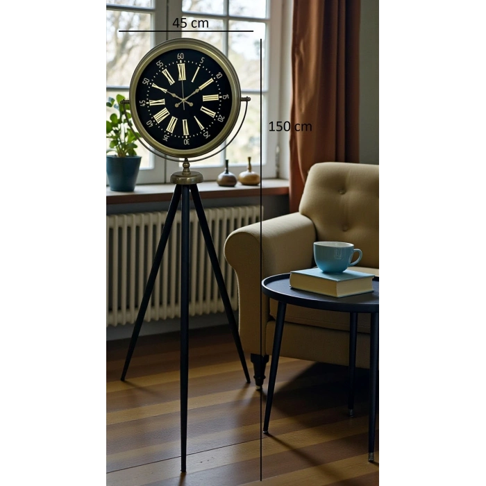 Mey İthalat® Eskitme İhtişam Tripod Ayaklı Saat