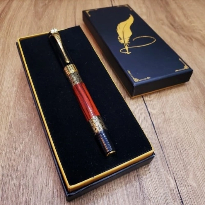 Mey İthalat® Gold Desenli Metal Roller Kalem