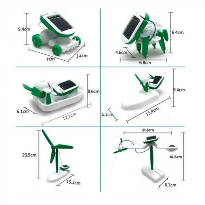 Mey İthalat® Güneş Enerjili Robot Oluşturma Seti Solar Kit (6 in 1)