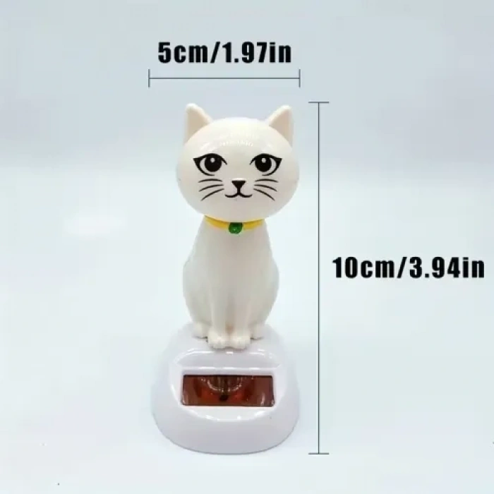 Mey İthalat® Güneş Enerjili Solar Sallanan Kedi Figürü