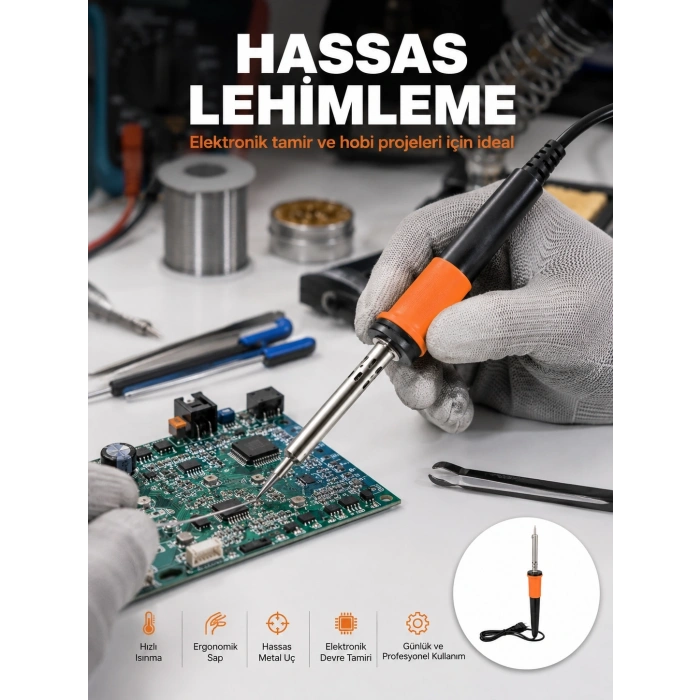 Mey İthalat® Güvenli Kullanım Sağlayan Isı Yalıtımlı Lehimleme Kalemi