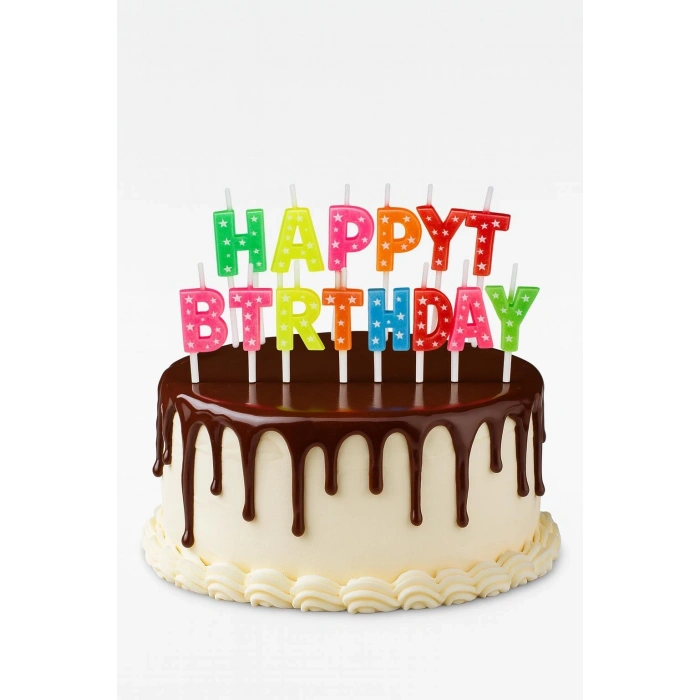 Mey İthalat® Happy Birthday Renkli Mum