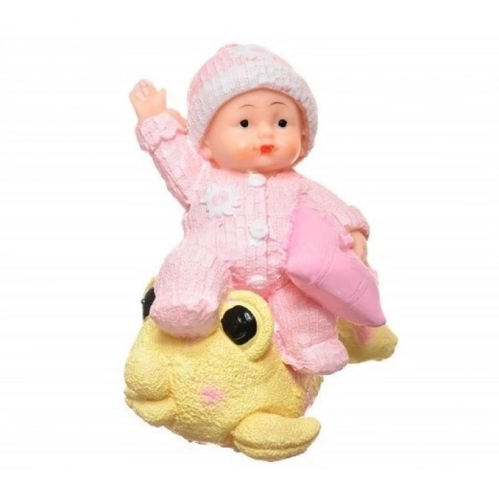Mey İthalat®   Hediyelik Sevimli Pembe Bebek Biblo Polyester Süs Eşyası