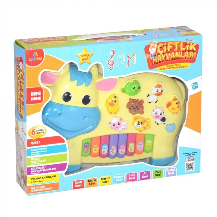 Mey İthalat® Işıklı Müzikli İnek Görünümlü Piyano