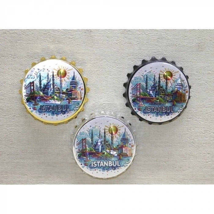 Mey İthalat® İstanbul Temalı Gazoz Kapağı Magnet - Model 2
