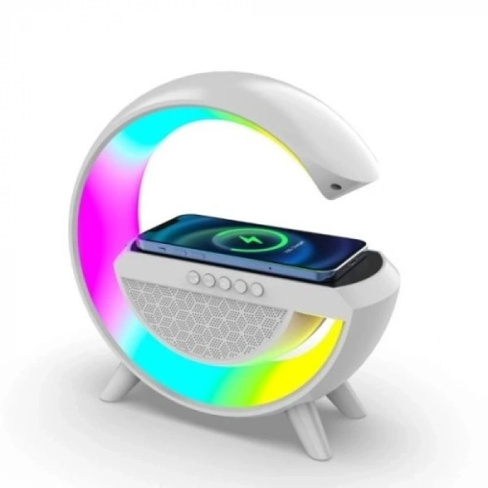Mey İthalat® Kablosuz Şarj Standlı RGB Hoparlör