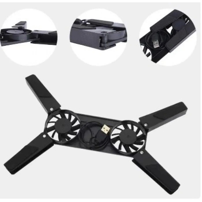 Mey İthalat® Katlanabilir Laptop Soğutucu 2 fanlı