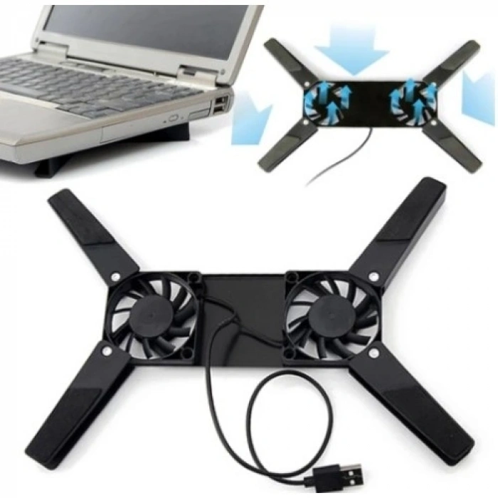 Mey İthalat® Katlanabilir Laptop Soğutucu 2 fanlı
