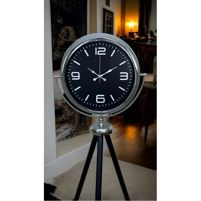 Mey İthalat® Krom Asil Tripod Ayaklı Saat