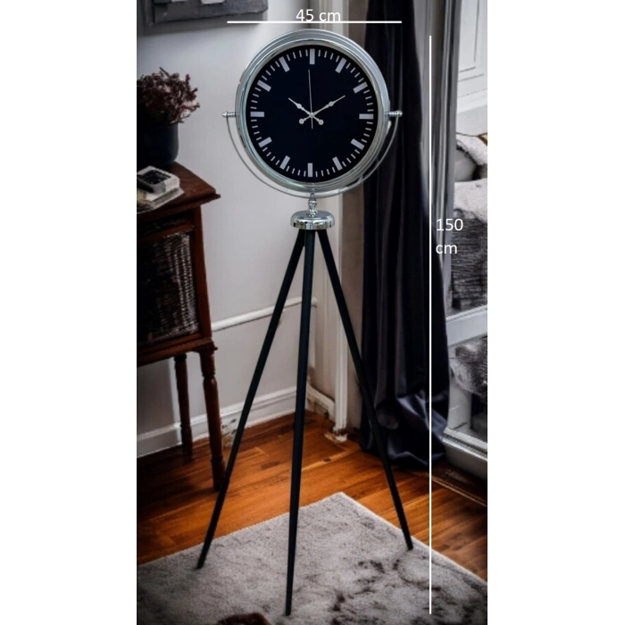 Mey İthalat® Krom Prime Modern Tripod Ayaklı Saat