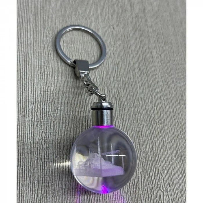 Mey İthalat® Ledli Sultanahmet Tasarımı Kristal Anahtarlık