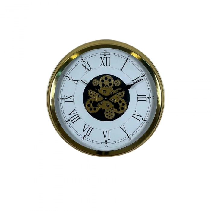 Mey İthalat® Luxury Gold 60 Cm Çarklı Duvar Saati