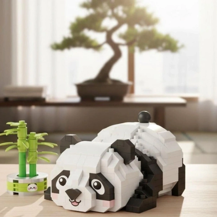Mey İthalat® LZ-8804  DİNLENEN PANDA 340 PARÇA BLOCK OYUNCAK