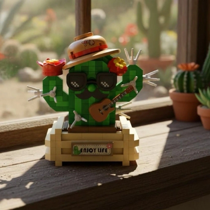 Mey İthalat® LZ-8833  KAKTÜS 380 PARÇA BLOCK OYUNCAK