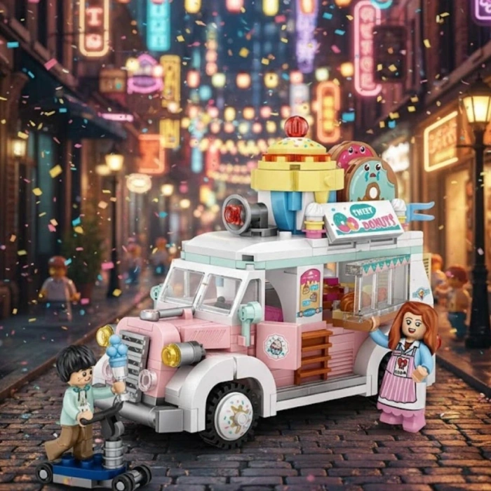 Mey İthalat® LZ1738 LOZ  ÇÖREK ARABASI  BLOCK OYUNCAK 583 PARÇA