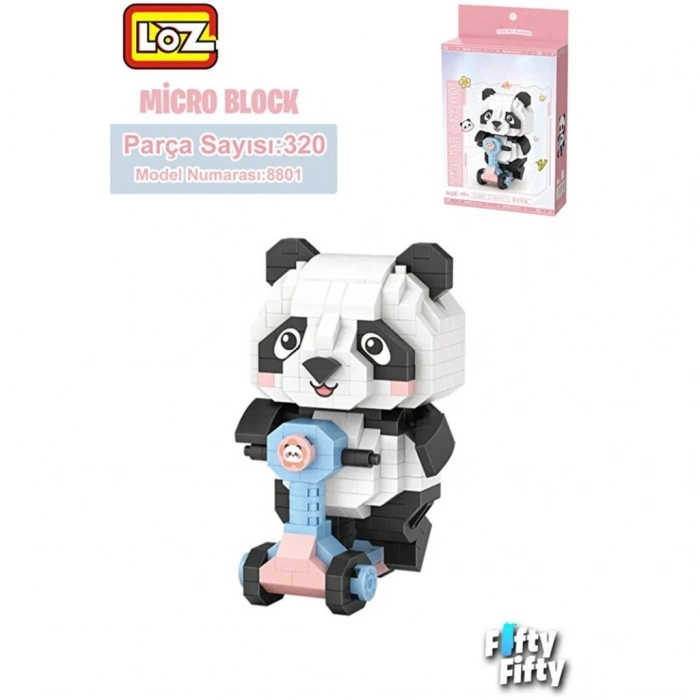 Mey İthalat® LZ8801 PANDA SCOOTER BLOCK OYUNCAK 320 PARÇA