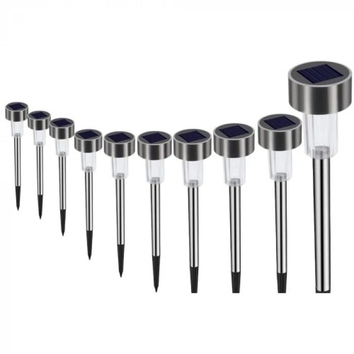 Mey İthalat® Metal Gövdeli Solar Bahçe Lambası 10lu