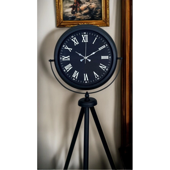 Mey İthalat® Midnight Black Tripod Ayaklı Saat