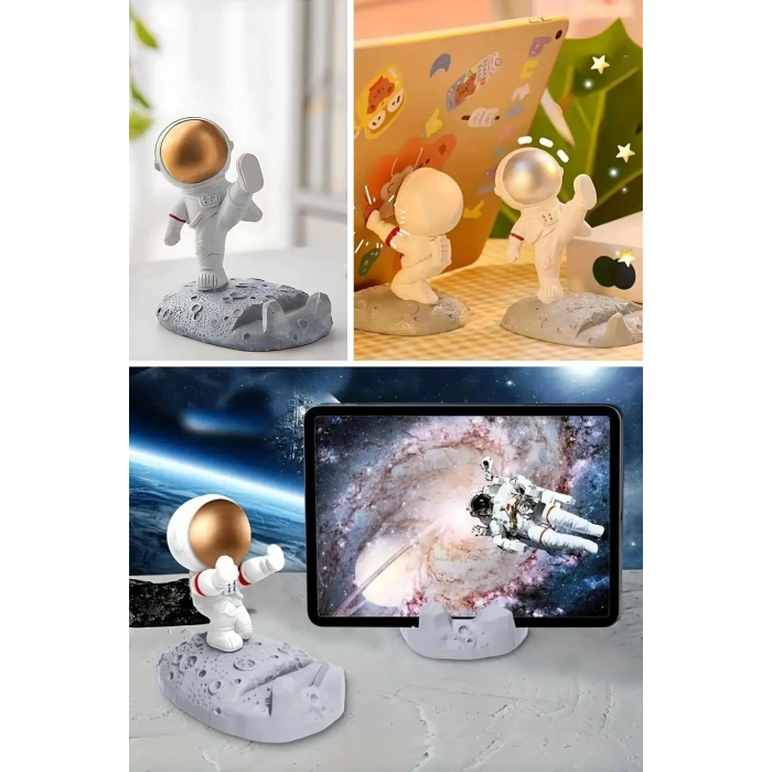 Mey İthalat®  Mini Astronot Model Telefon ve Tablet Tutucu Standı