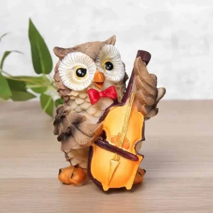 Mey İthalat® Müzisyen Baykuşlar Biblo Seti 4lü