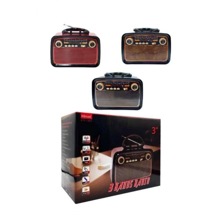 Mey İthalat® Nostaljik Radyo Bluetooth Bağlantılı Müzik Kutusu Ahşap