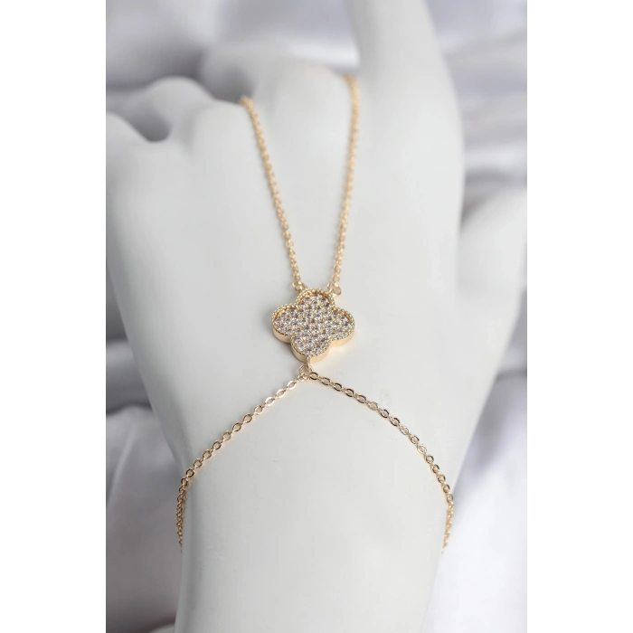 Mey İthalat® Pirinç Gold Renk Yonca Model Kadın Şahmeran