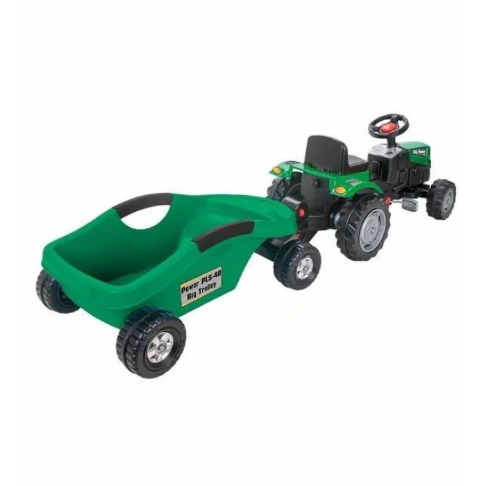 Mey İthalat® POWER PEDALLI BİG TROLLEY TRAKTÖR YEŞİL-PLS
