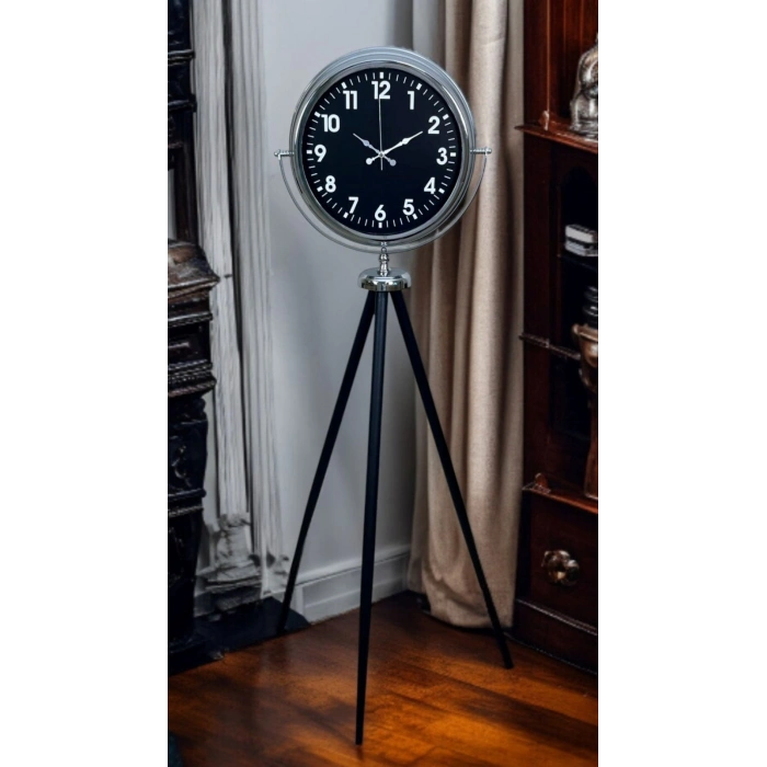 Mey İthalat® Prime Krom Tripod Ayaklı Saat