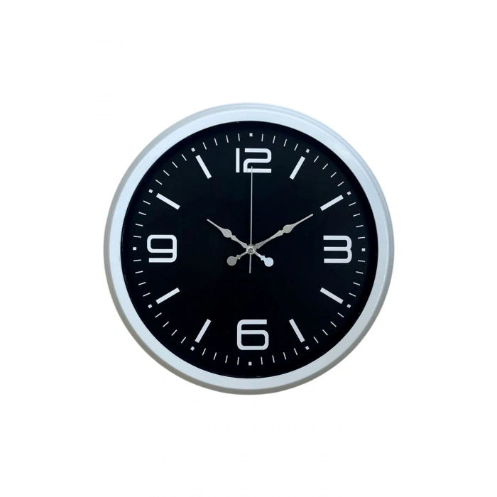 Mey İthalat® Prime White 40  Cm Metal Modern Duvar Saati