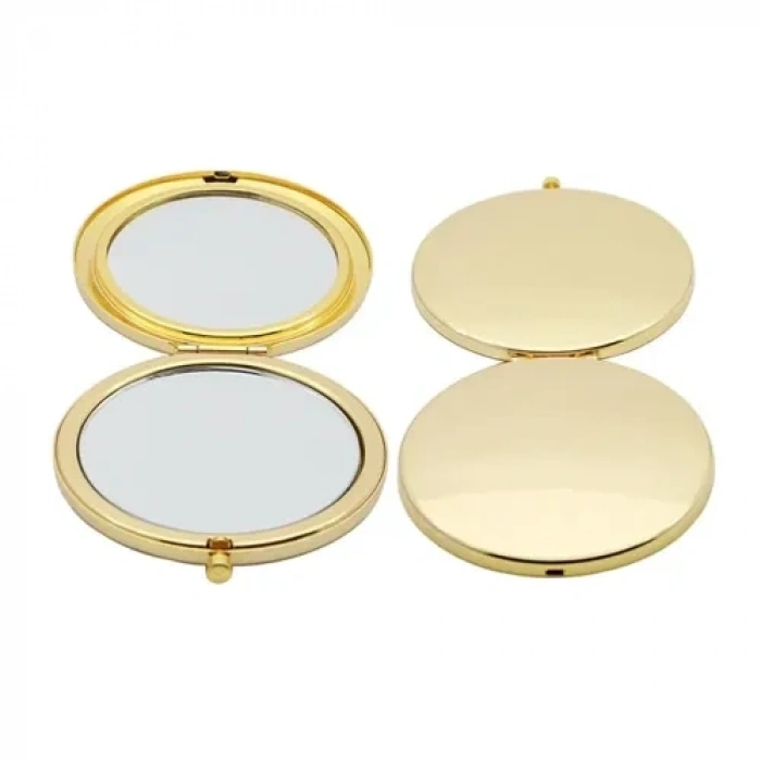 Mey İthalat® Promosyon Yuvarlak Cep Aynası Gold Renk