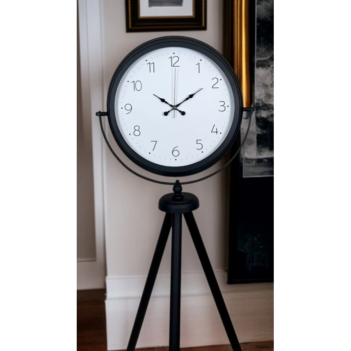 Mey İthalat® Pure Black Tripod Ayaklı Saat
