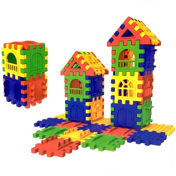 Mey İthalat® Puzzle City 3D Yapı ve Tasarım Blokları 64 Parça