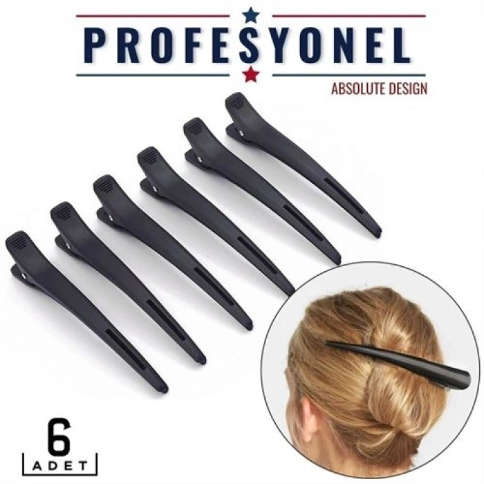 Mey İthalat® Saç Klipsi Toka 6 Adet Absolute Design 718287