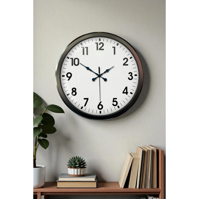 Mey İthalat® Siyah Klasik 52 Cm Modern Duvar Saati