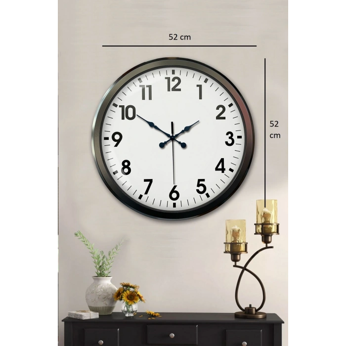 Mey İthalat® Siyah Klasik 52 Cm Modern Duvar Saati