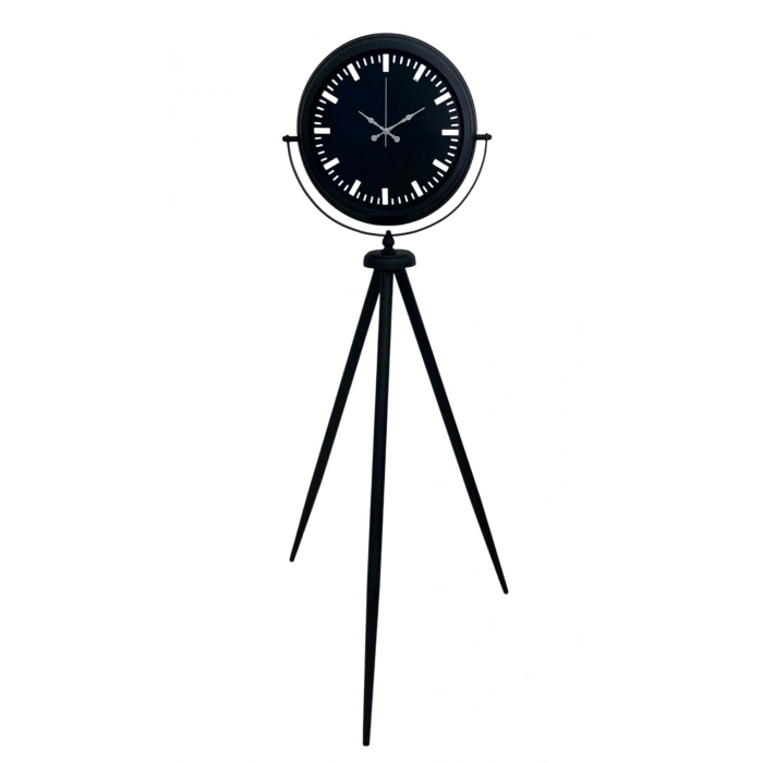 Mey İthalat® Siyah Lüks Sade Tripod Ayaklı Saat