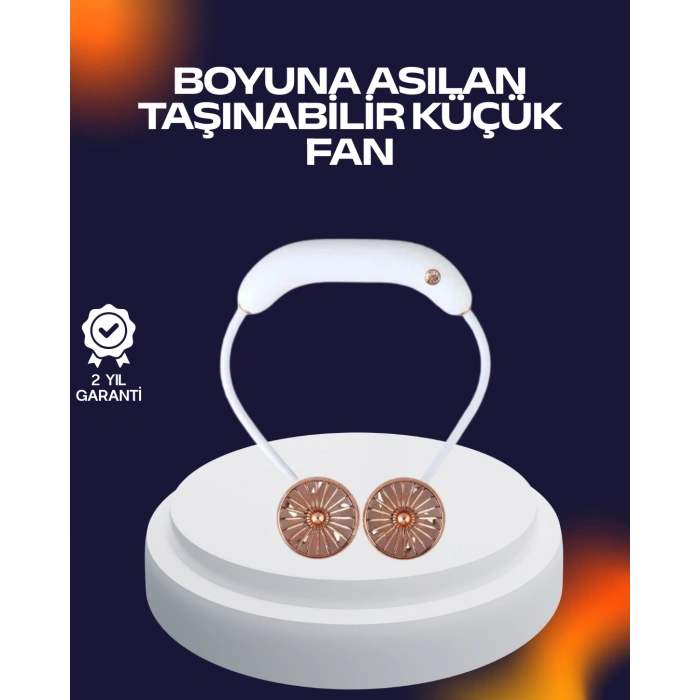 Mey İthalat® USB Şarjlı Katlanabilir Mini Boyun Fanı 1–3 Saat Kullanım