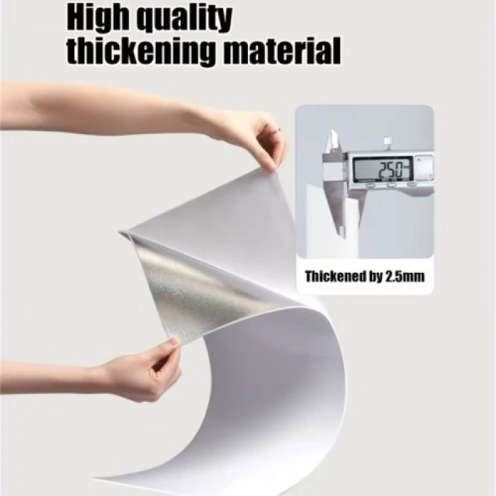 Mey İthalat® VİNİL BEYAZ MERMER DESENLİ ALÜMİNYUM PLASTİK DUVAR STİCKER (30X30)