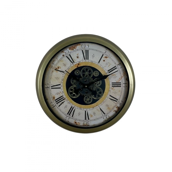 Mey İthalat® Vintage Aurea 60 Cm Çarklı Duvar Saati