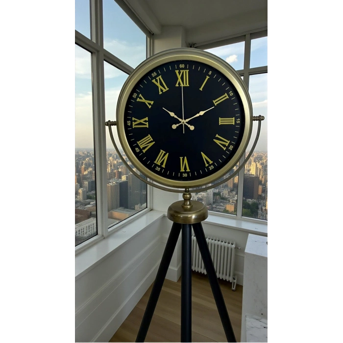 Mey İthalat® Vintage Roma Rakamlı Modern Tripod Ayaklı Saat