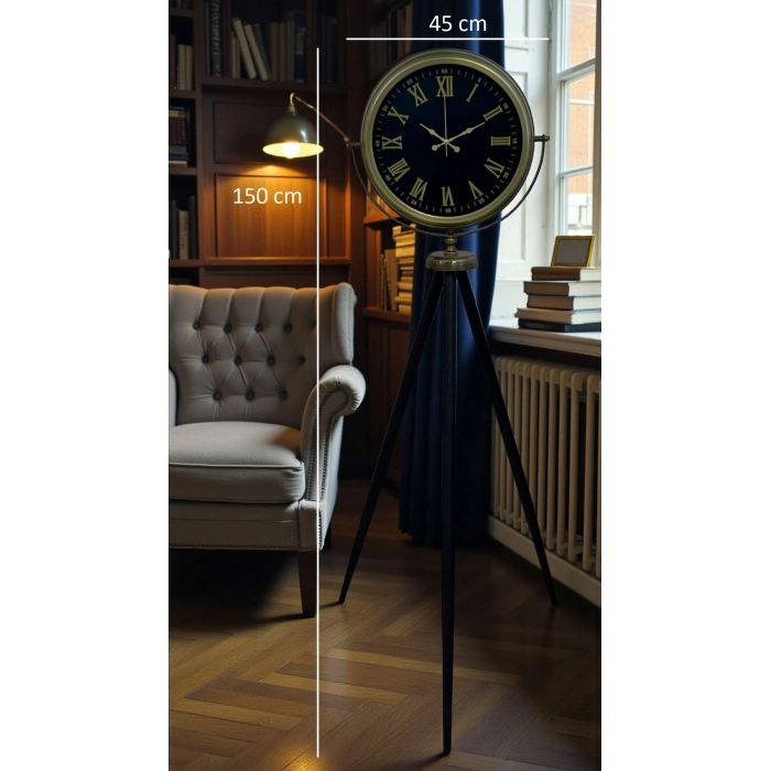 Mey İthalat® Vintage Roma Rakamlı Modern Tripod Ayaklı Saat